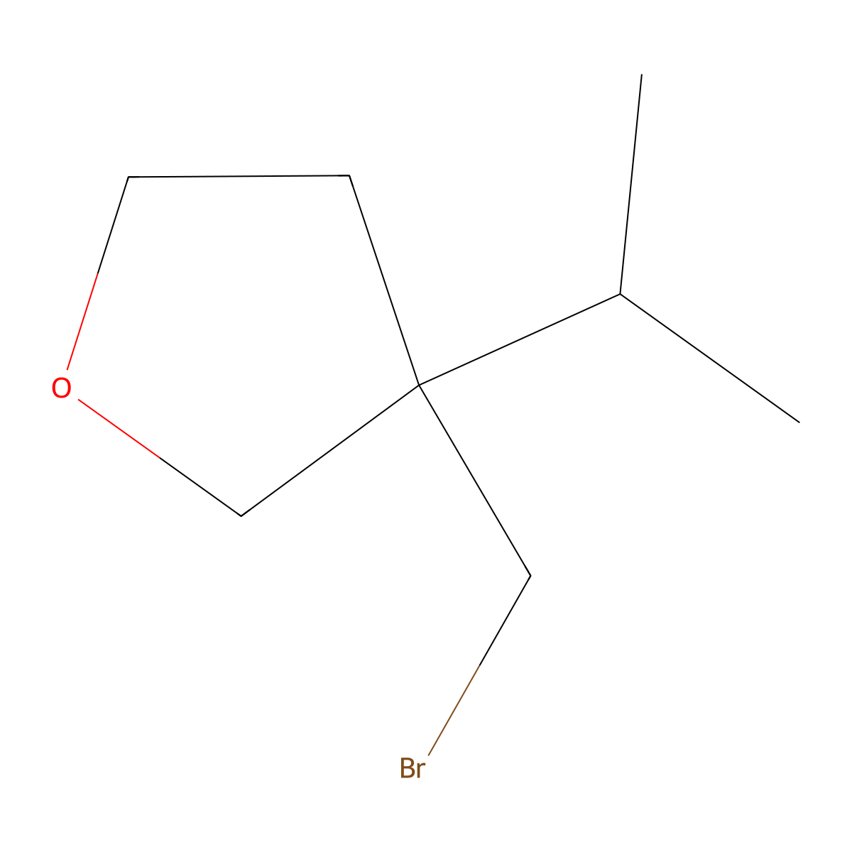 3-(Bromomethyl)-3-(propan-2-yl)oxolane molecular structure, CAS 1511255-44-9