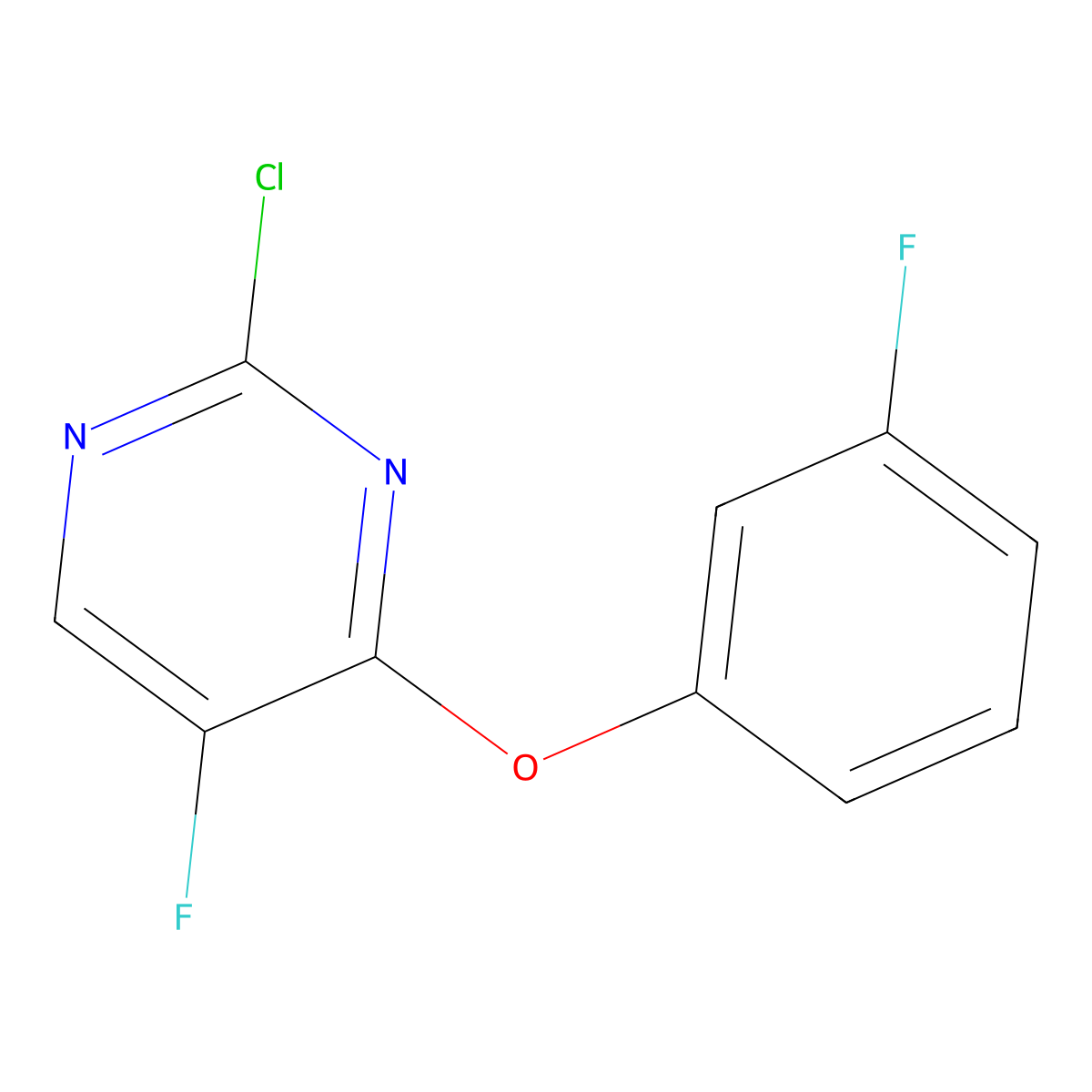 2-Chloro-5-fluoro-4-(3-fluorophenoxy)pyrimidine molecular structure, CAS 1511255-82-5