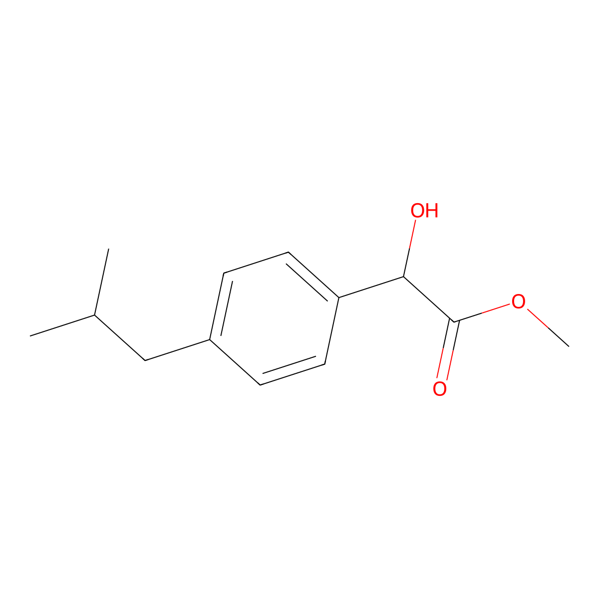 Methyl 2-hydroxy-2-[4-(2-methylpropyl)phenyl]acetate molecular structure, CAS 1511264-44-0