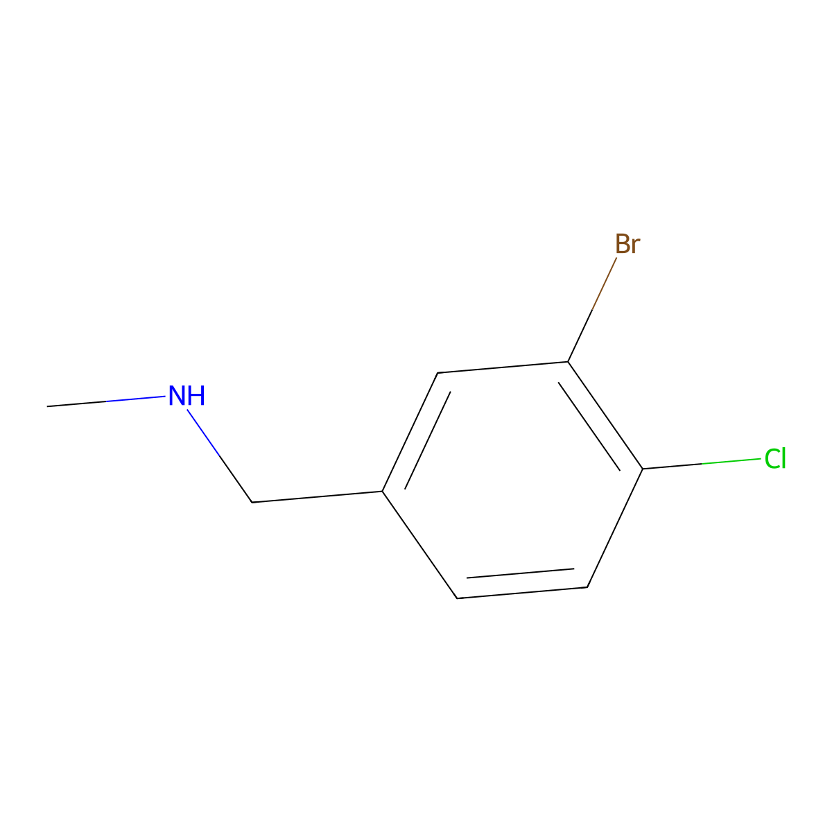 [(3-Bromo-4-chlorophenyl)methyl](methyl)amine molecular structure, CAS 1511271-86-5