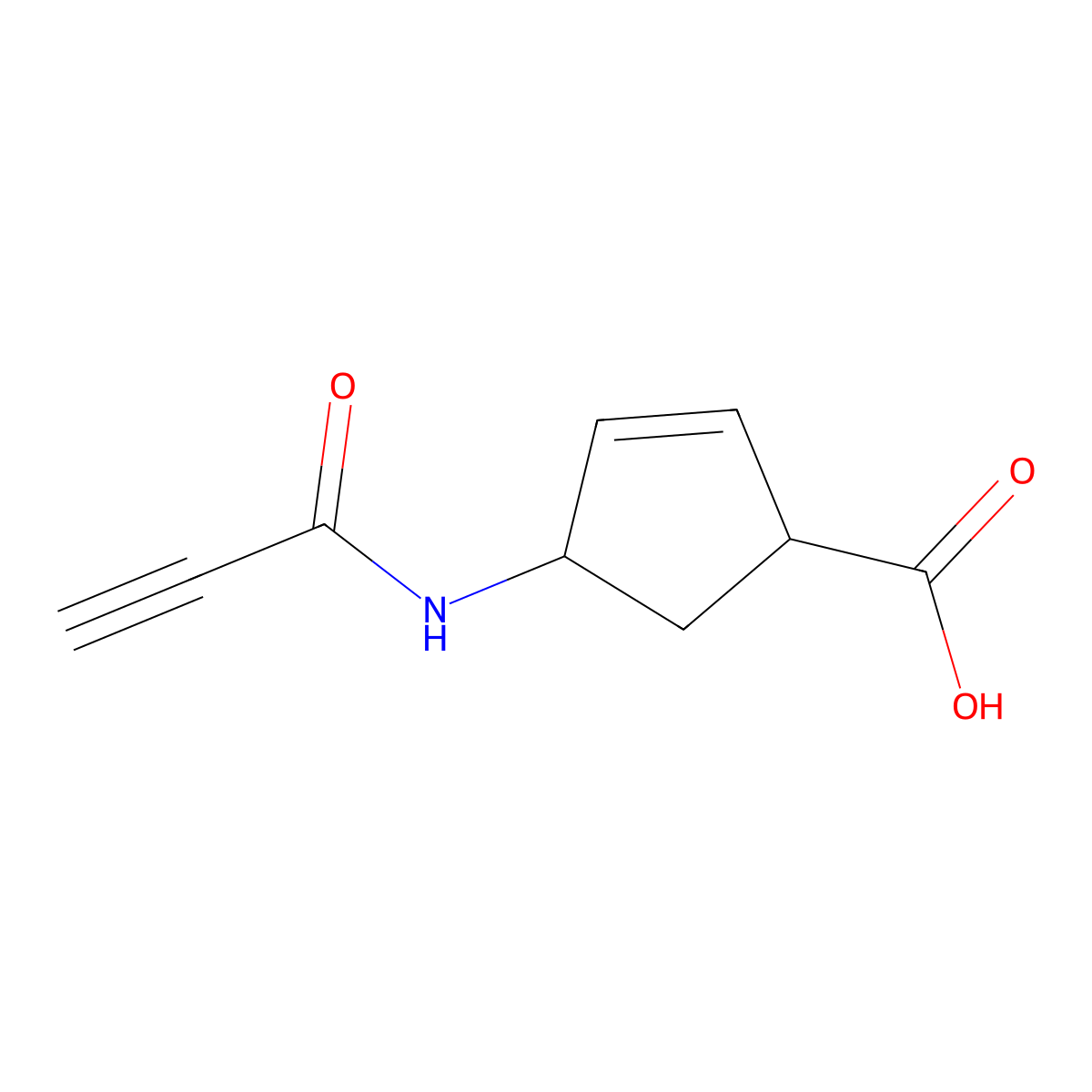 4-(Prop-2-ynamido)cyclopent-2-ene-1-carboxylic acid molecular structure, CAS 1511272-19-7