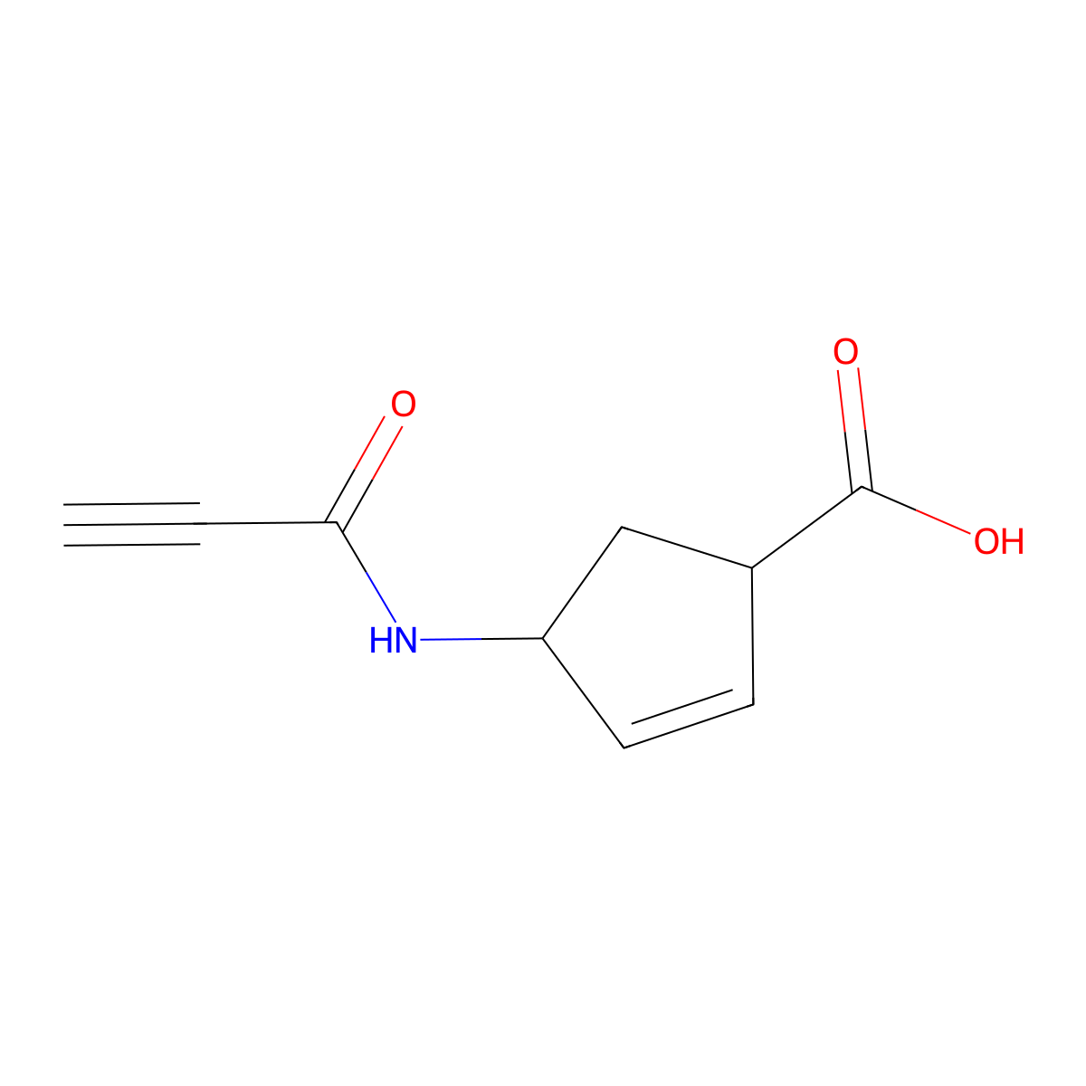 4-(Prop-2-ynamido)cyclopent-2-ene-1-carboxylic acid molecular structure, CAS 1511272-19-7
