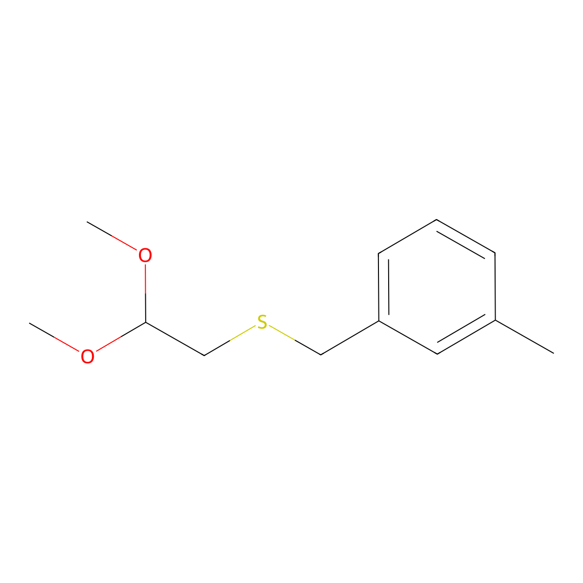 (2,2-Dimethoxyethyl)(3-methylbenzyl)sulfane molecular structure, CAS 1511285-81-6