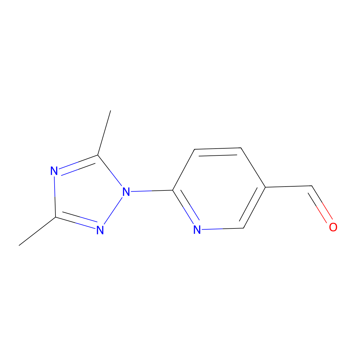 6-(Dimethyl-1H-1,2,4-triazol-1-YL)pyridine-3-carbaldehyde molecular structure, CAS 1511300-51-8