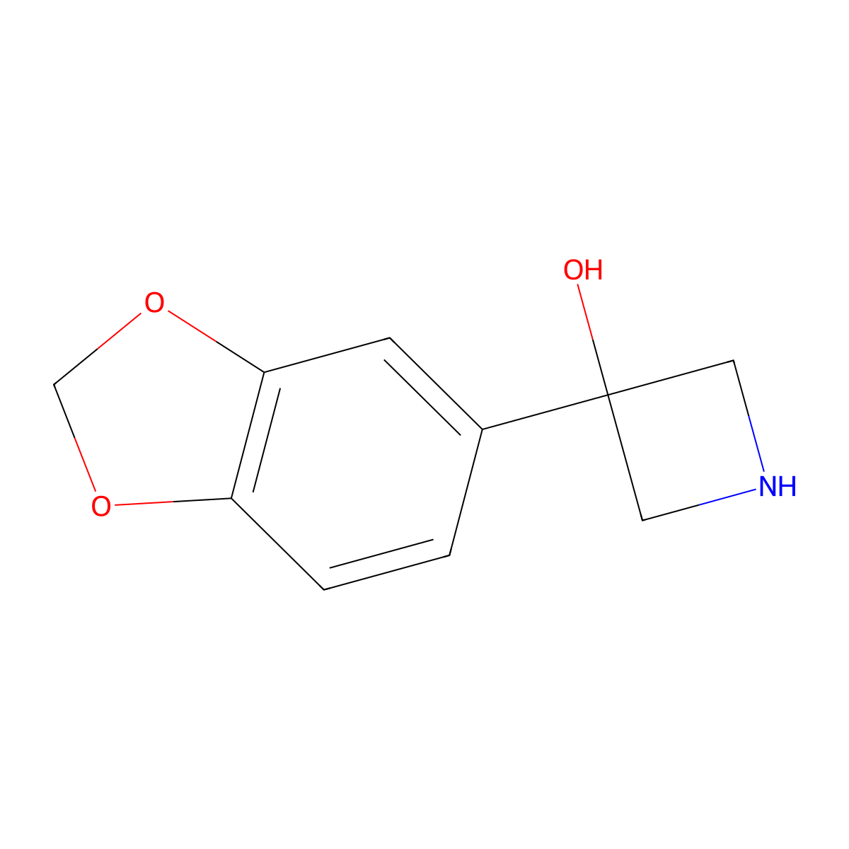 3-(1,3-Dioxaindan-5-yl)azetidin-3-ol molecular structure, CAS 1511302-95-6