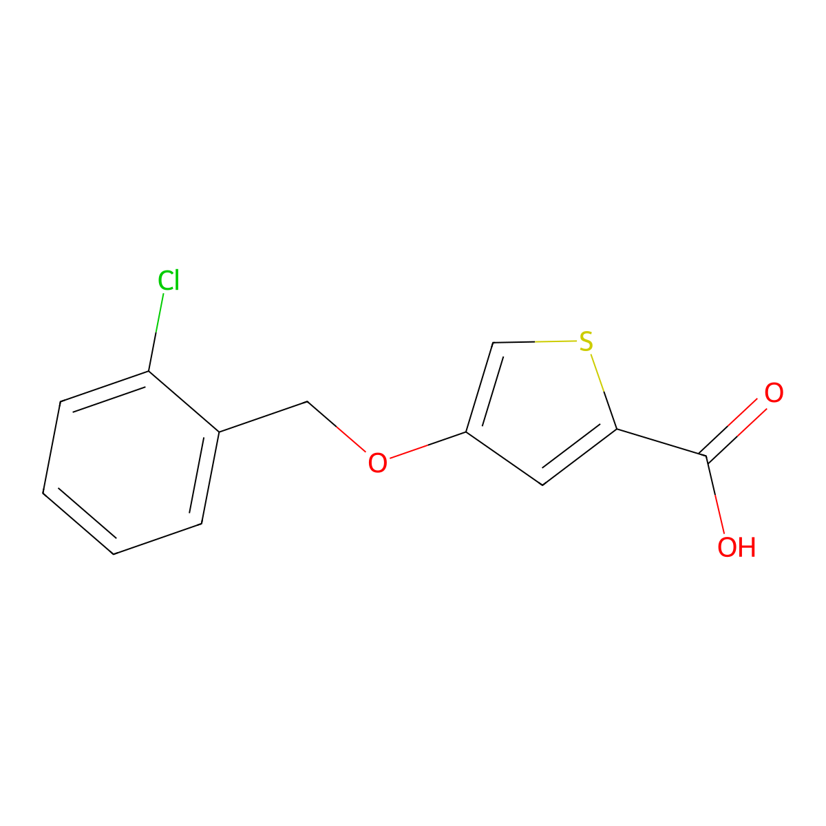 4-((2-Chlorobenzyl)oxy)thiophene-2-carboxylic acid molecular structure, CAS 1511303-44-8