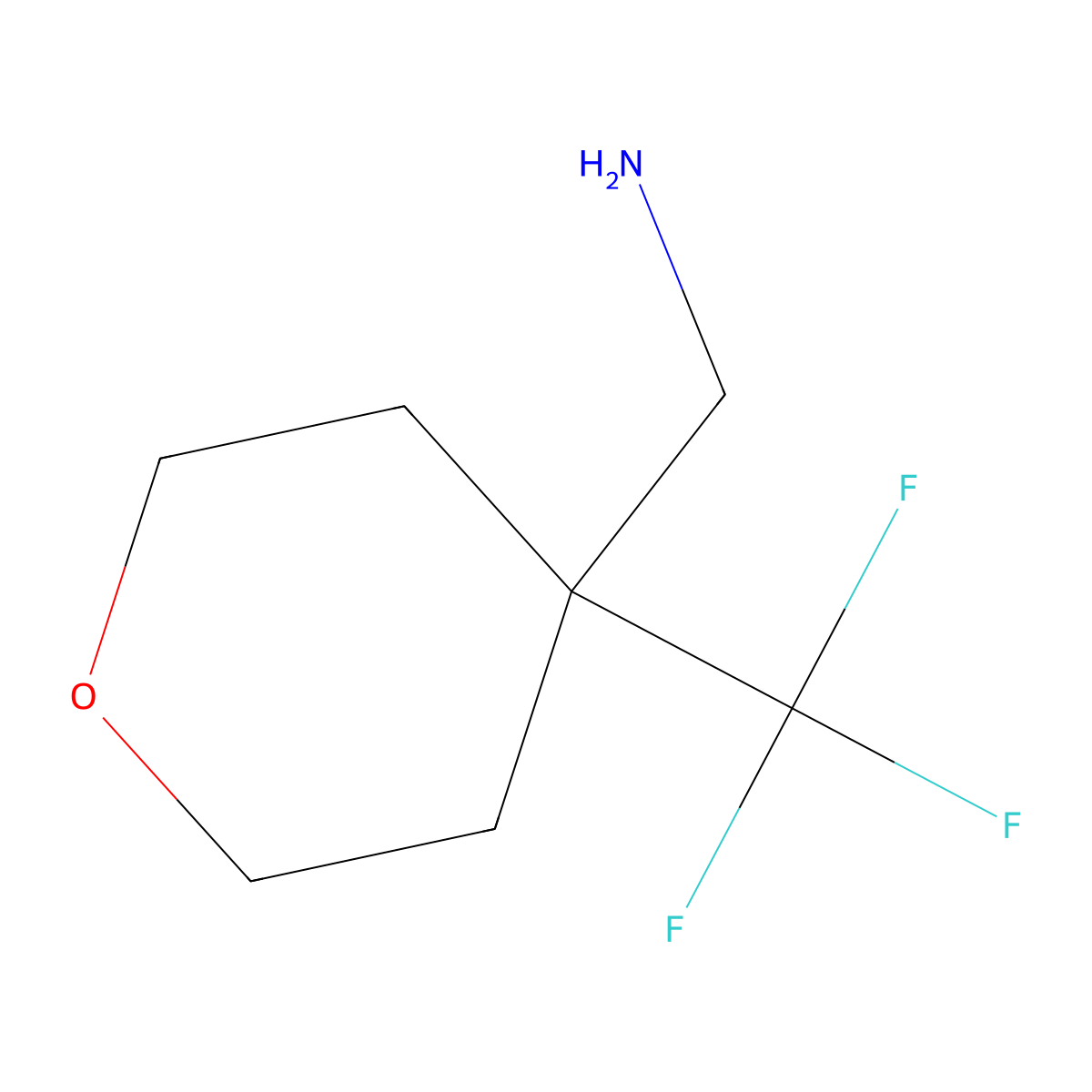 (4-(trifluoromethyl)tetrahydro-2H-pyran-4-yl)methanamine molecular structure, CAS 1511306-09-4