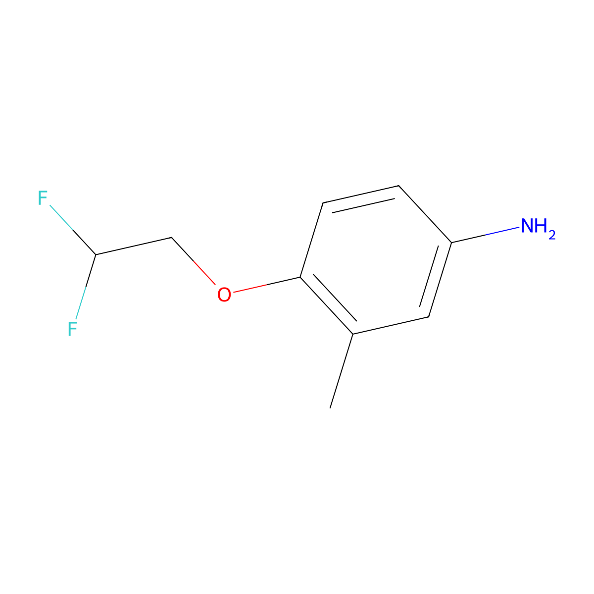 4-(2,2-Difluoroethoxy)-3-methylaniline molecular structure, CAS 1511331-32-0