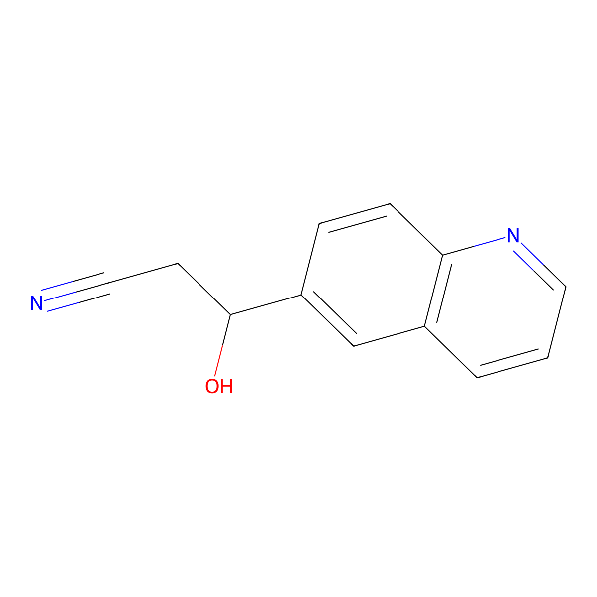 3-Hydroxy-3-(quinolin-6-yl)propanenitrile molecular structure, CAS 1511332-15-2