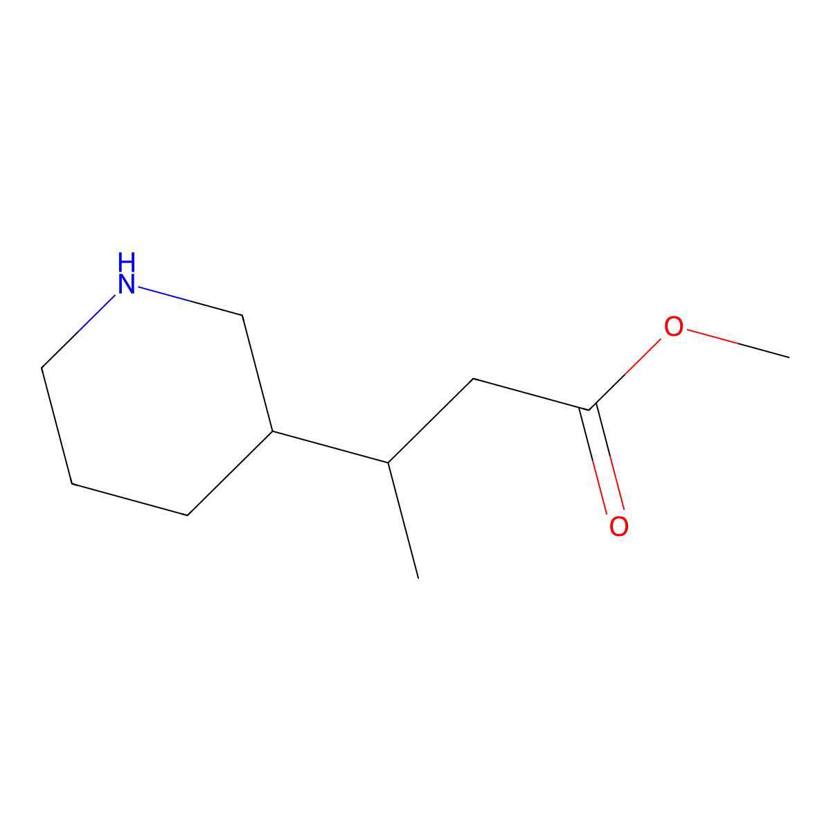Methyl 3-(piperidin-3-yl)butanoate molecular structure, CAS 1511332-81-2
