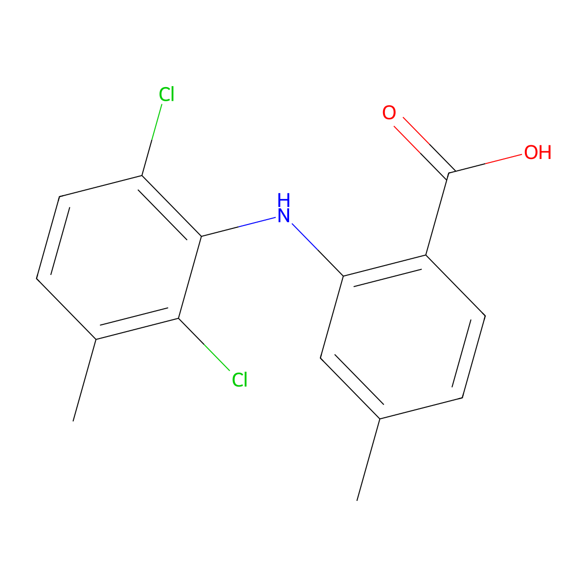 2-[(2,6-Dichloro-3-methylphenyl)amino]-4-methylbenzoic acid molecular structure, CAS 1511365-60-8
