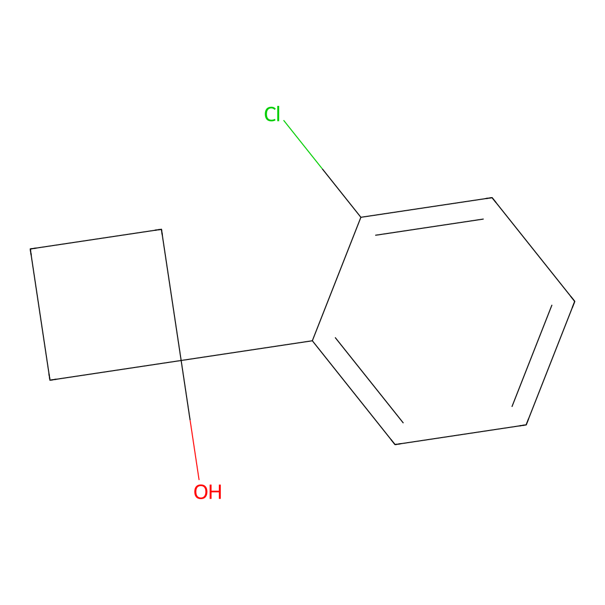 1-(2-Chlorophenyl)cyclobutan-1-ol molecular structure, CAS 1511366-61-2