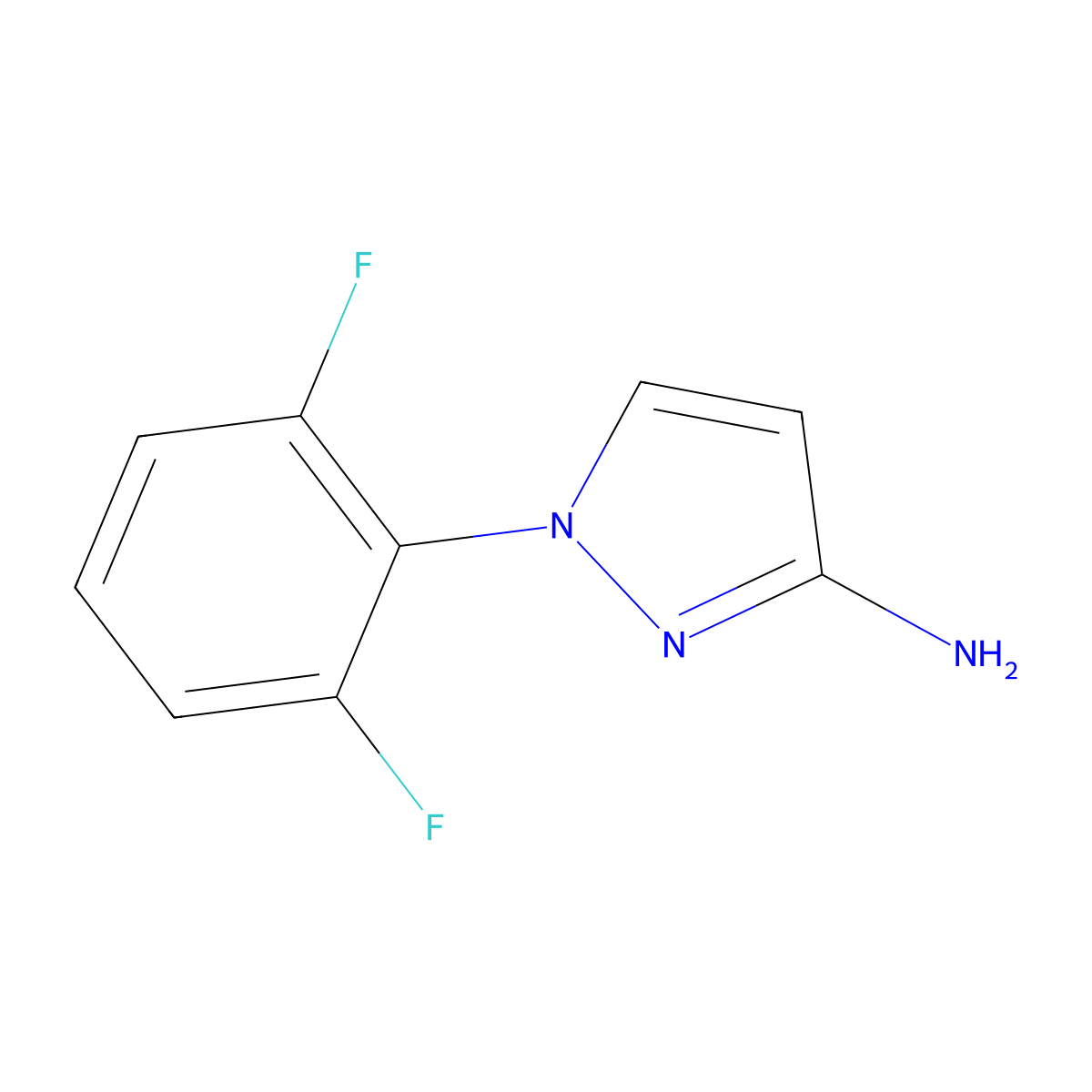 1-(2,6-Difluorophenyl)-1H-pyrazol-3-amine molecular structure, CAS 1511383-48-4