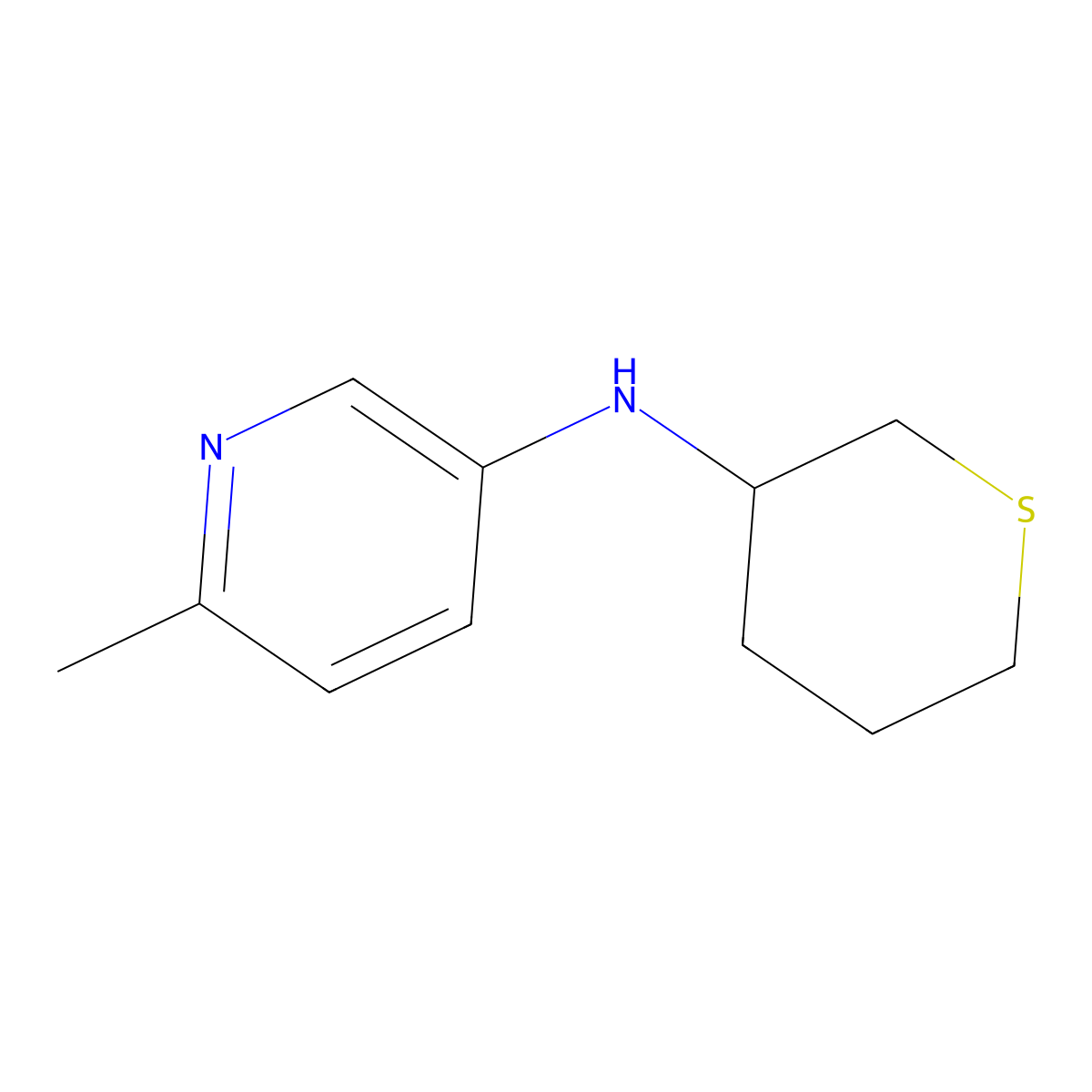 6-methyl-N-(thian-3-yl)pyridin-3-amine molecular structure, CAS 1511387-44-2