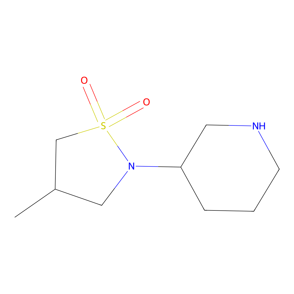 4-Methyl-2-(piperidin-3-yl)-1lambda6,2-thiazolidine-1,1-dione molecular structure, CAS 1511389-04-0
