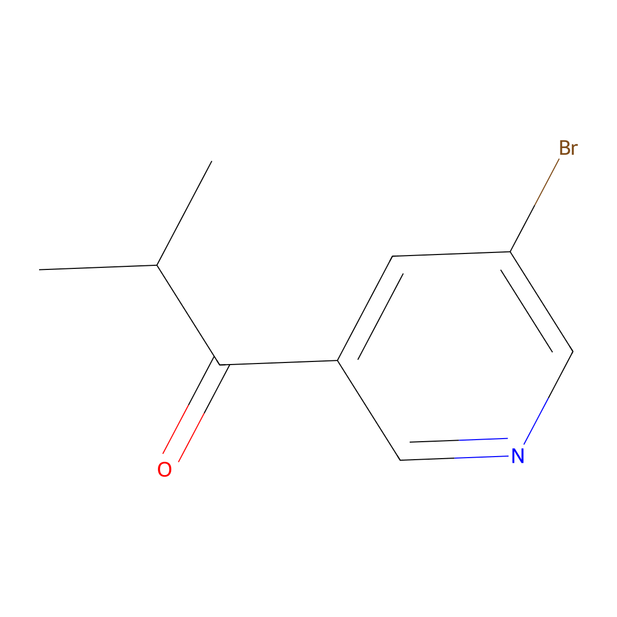 1-(5-Bromopyridin-3-yl)-2-methylpropan-1-one molecular structure, CAS 1511395-60-0