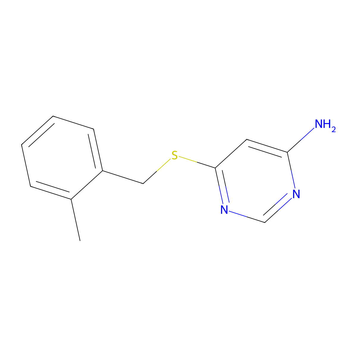 6-{[(2-Methylphenyl)methyl]sulfanyl}pyrimidin-4-amine molecular structure, CAS 1511399-61-3