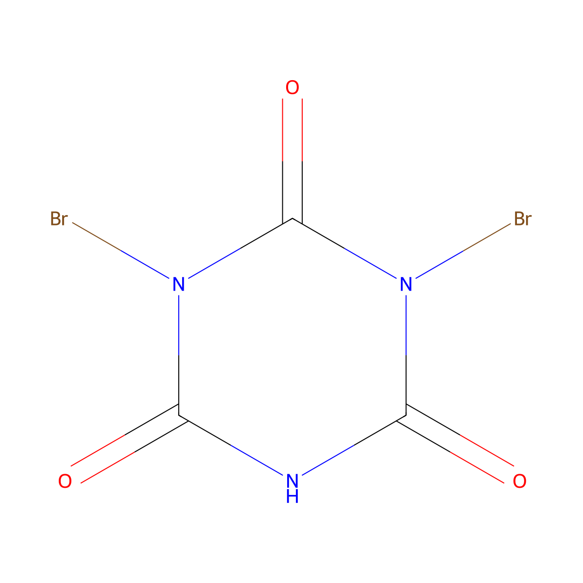 Dibromoisocyanuric acid molecular structure, CAS 15114-43-9