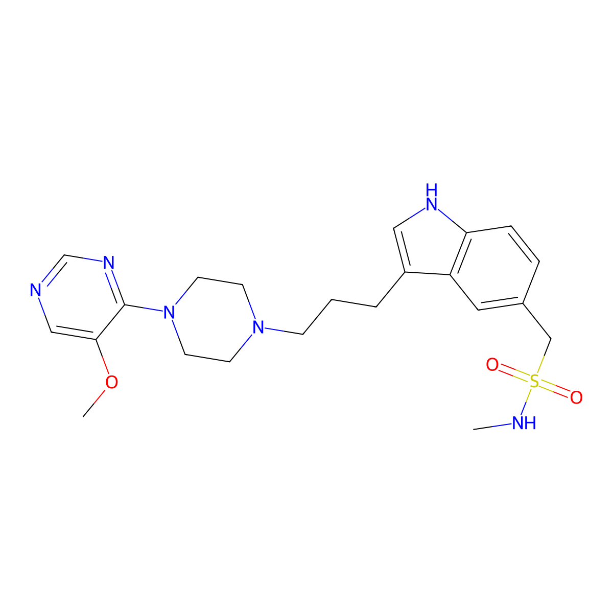 Avitriptan molecular structure, CAS 151140-96-4