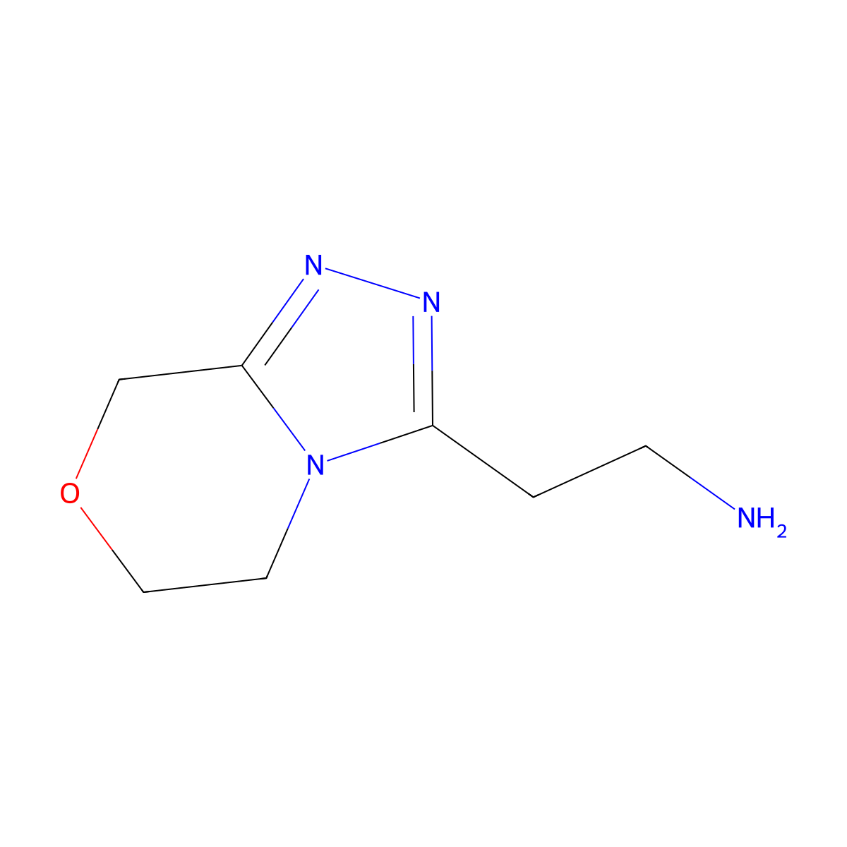 2-{5H,6H,8H-[1,2,4]triazolo[3,4-c][1,4]oxazin-3-yl}ethan-1-amine molecular structure, CAS 1511405-42-7