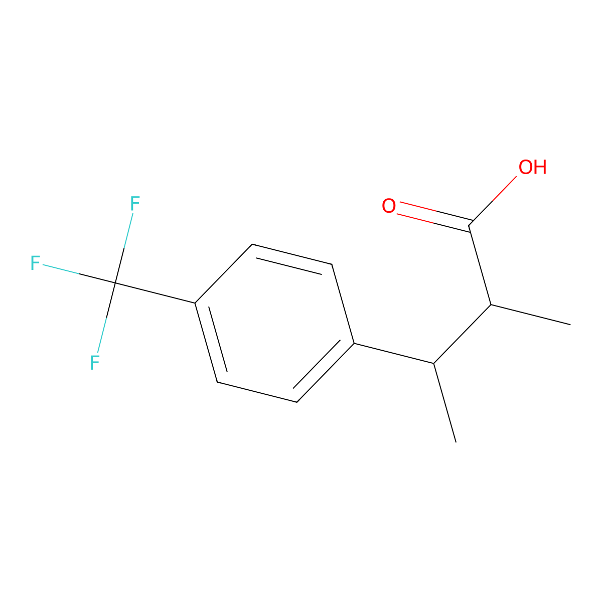 2-Methyl-3-(4-(trifluoromethyl)phenyl)butanoic acid molecular structure, CAS 1511421-80-9