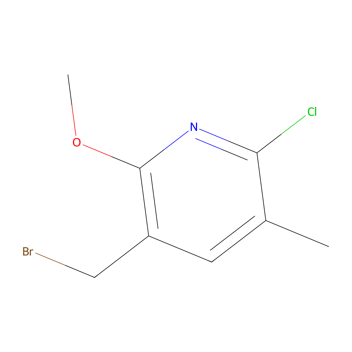 3-(Bromomethyl)-6-chloro-2-methoxy-5-methylpyridine molecular structure, CAS 151143-02-1