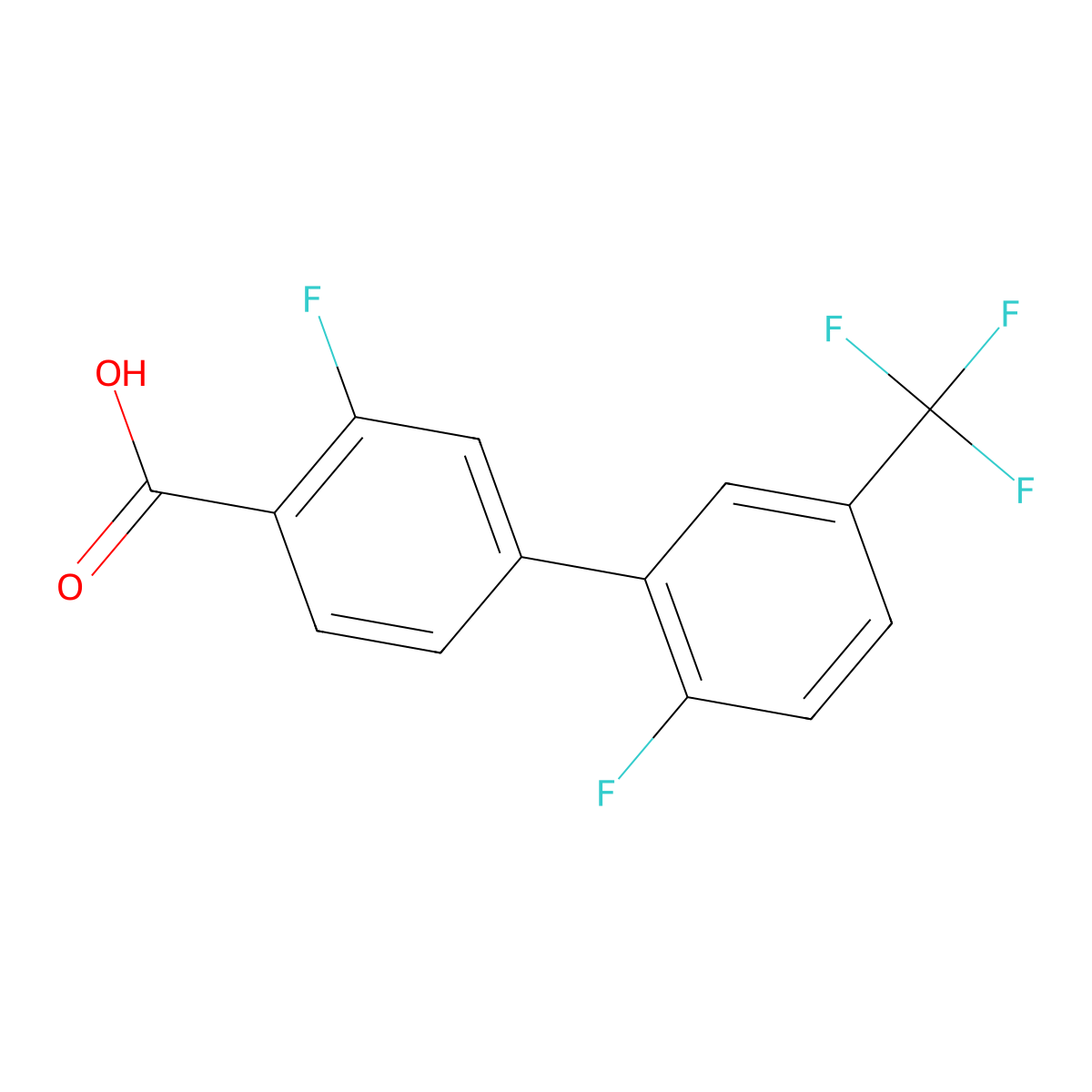 2',3-Difluoro-5'-(trifluoromethyl)-[1,1'-biphenyl]-4-carboxylic acid molecular structure, CAS 1511441-17-0