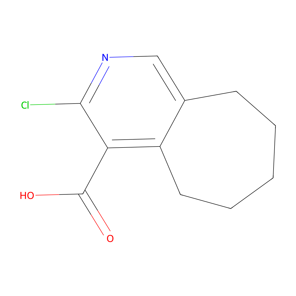 3-chloro-5H,6H,7H,8H,9H-cyclohepta[c]pyridine-4-carboxylicacid molecular structure, CAS 1511443-14-3