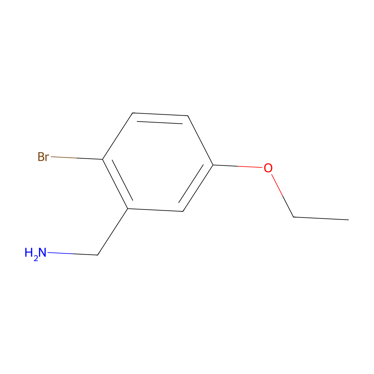 (2-Bromo-5-ethoxyphenyl)methanamine molecular structure, CAS 1511487-34-5