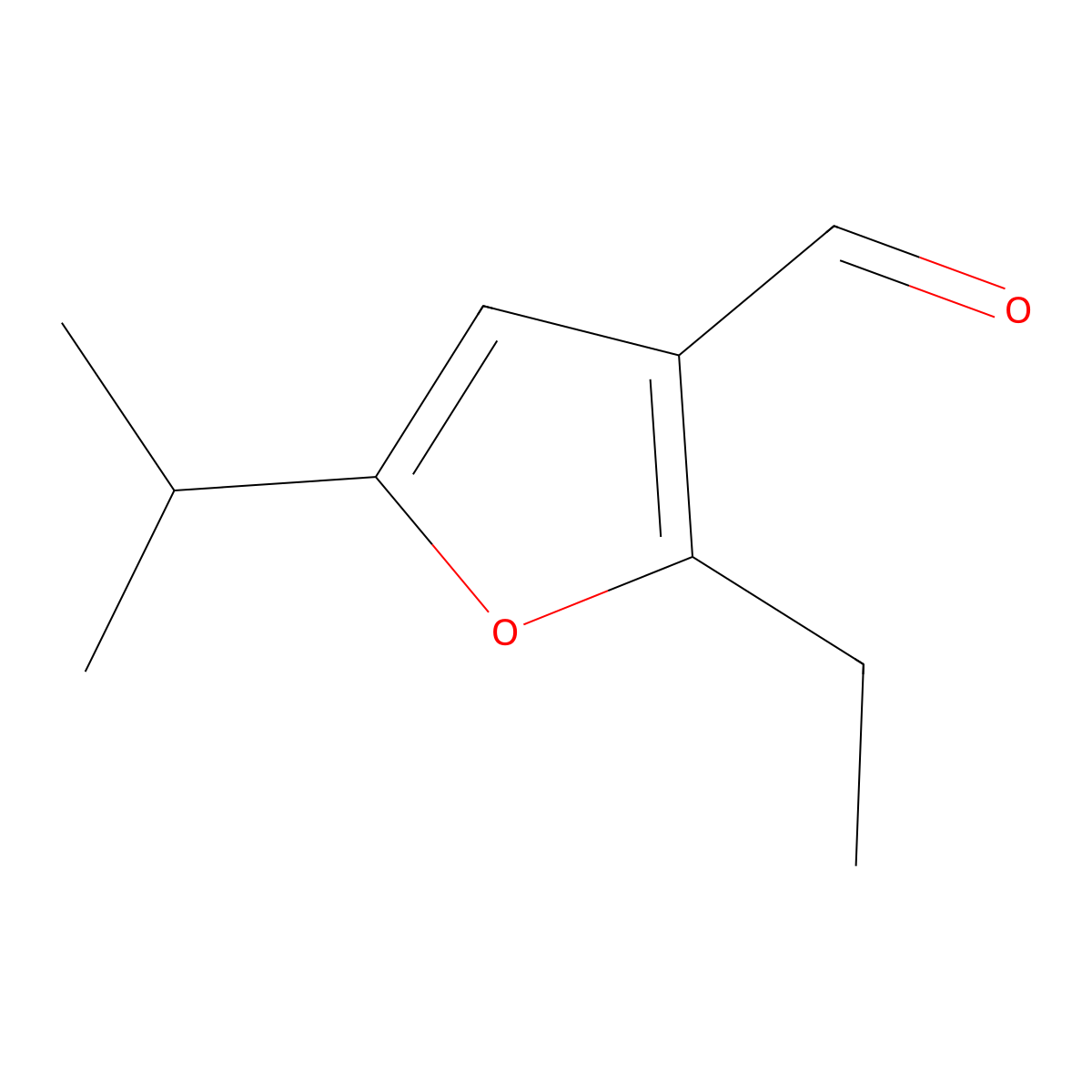 2-Ethyl-5-(propan-2-yl)furan-3-carbaldehyde molecular structure, CAS 1511488-01-9