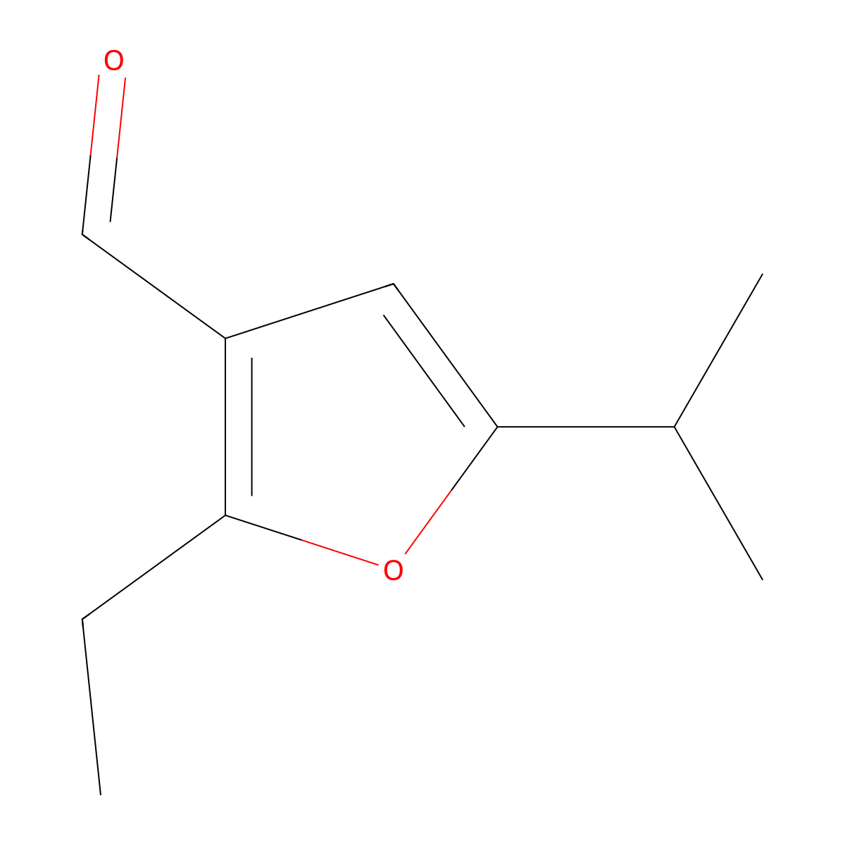 2-Ethyl-5-(propan-2-yl)furan-3-carbaldehyde molecular structure, CAS 1511488-01-9