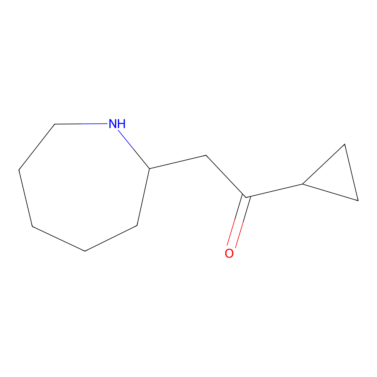 2-(Azepan-2-yl)-1-cyclopropylethan-1-one molecular structure, CAS 1511493-03-0
