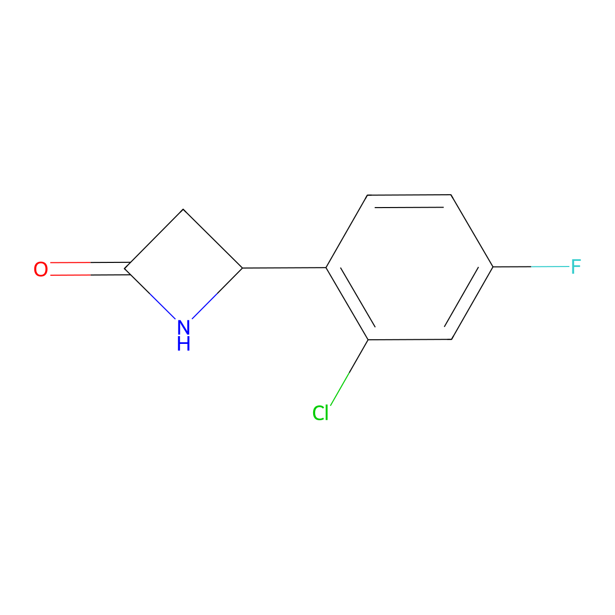 4-(2-Chloro-4-fluorophenyl)azetidin-2-one molecular structure, CAS 1511498-17-1