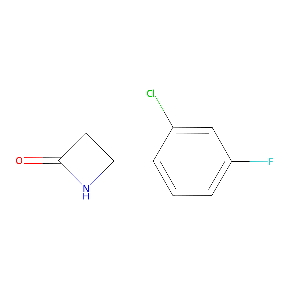 4-(2-Chloro-4-fluorophenyl)azetidin-2-one molecular structure, CAS 1511498-17-1