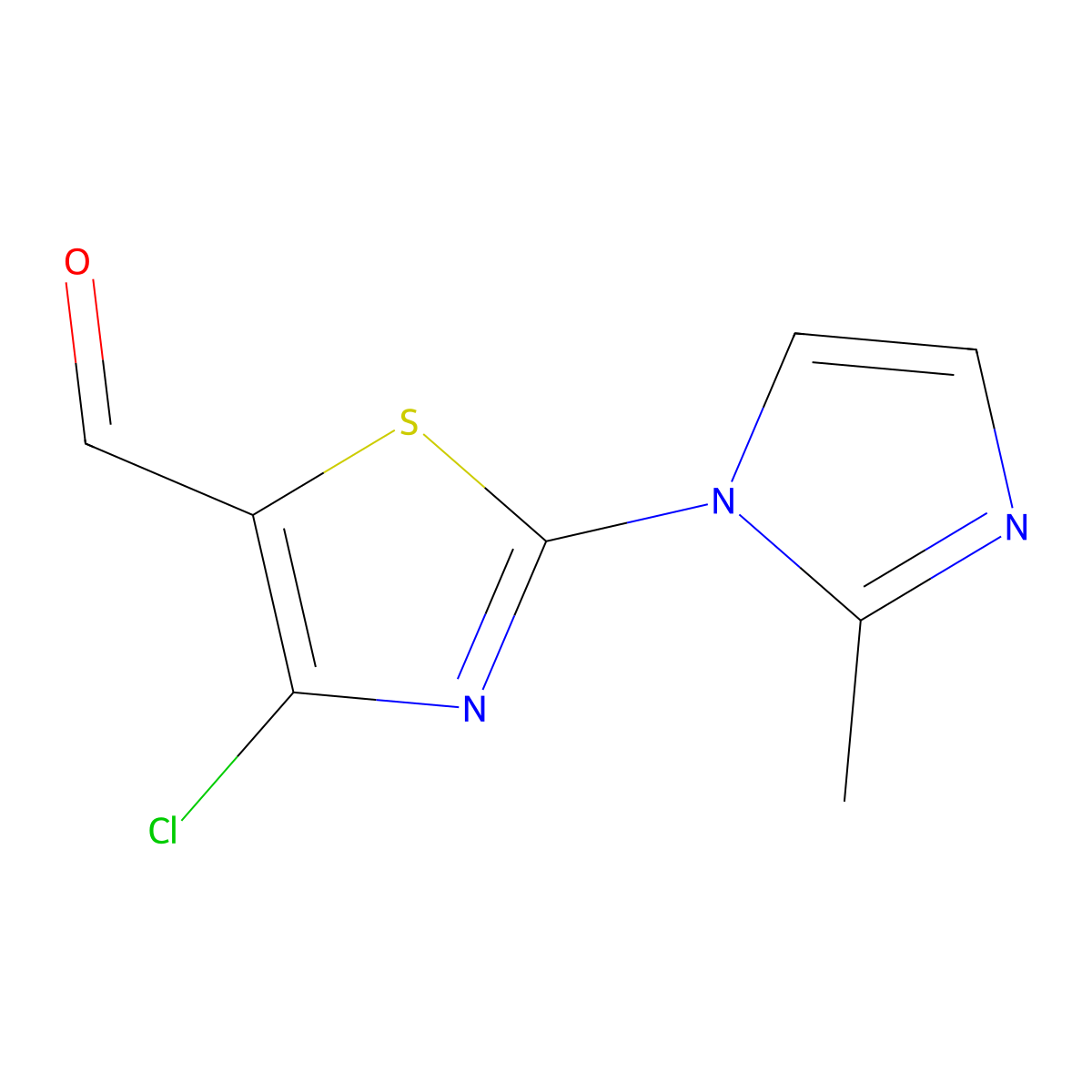 4-Chloro-2-(2-methyl-1H-imidazol-1-yl)-1,3-thiazole-5-carbaldehyde molecular structure, CAS 1511499-08-3