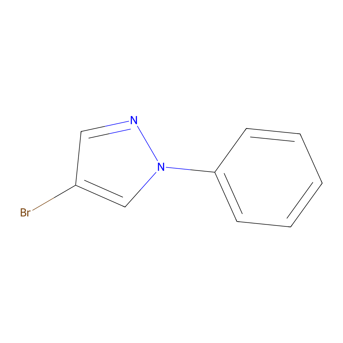4-Bromo-1-phenyl-1H-pyrazole molecular structure, CAS 15115-52-3