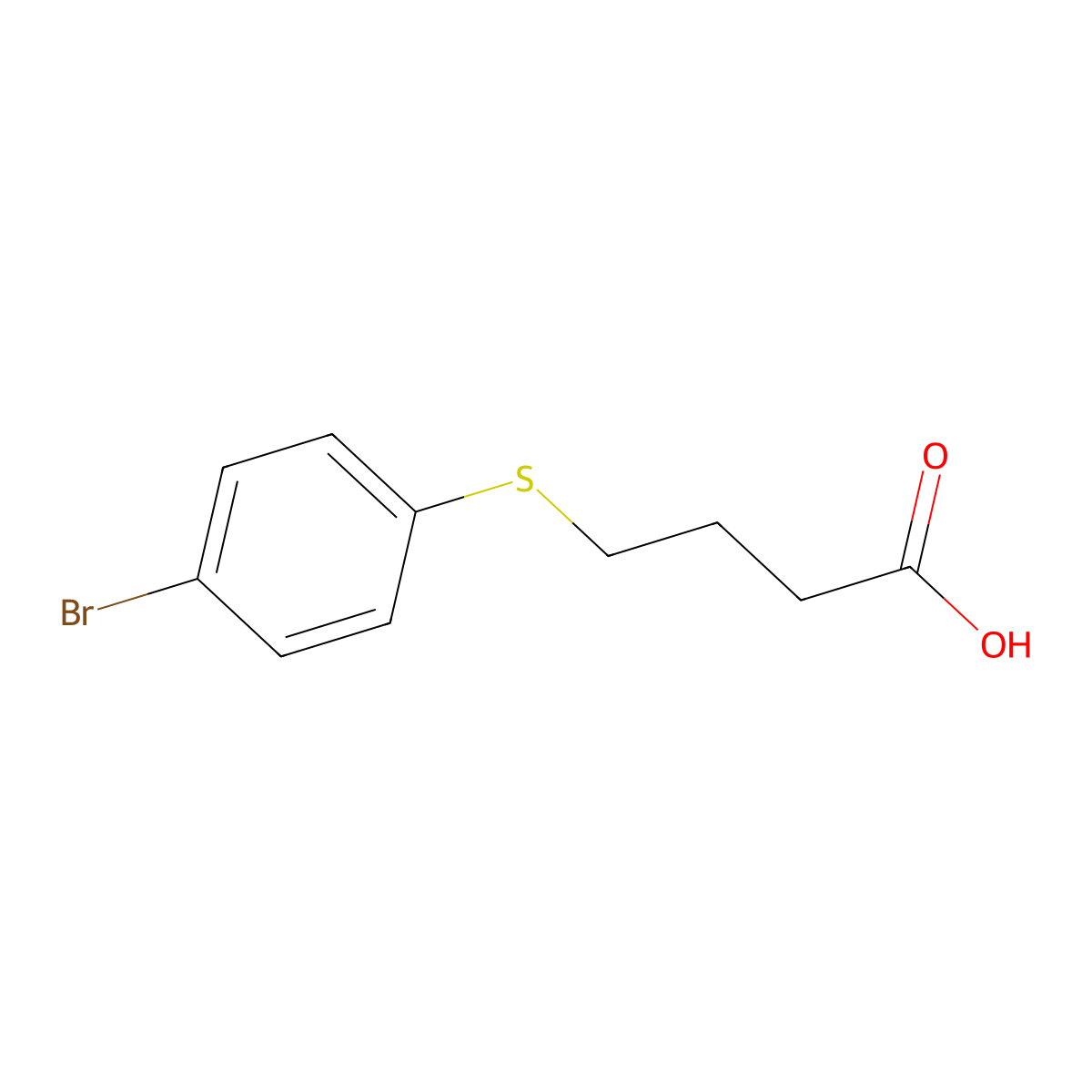 4-[(4-Bromophenyl)sulfanyl]butanoic acid molecular structure, CAS 15115-76-1