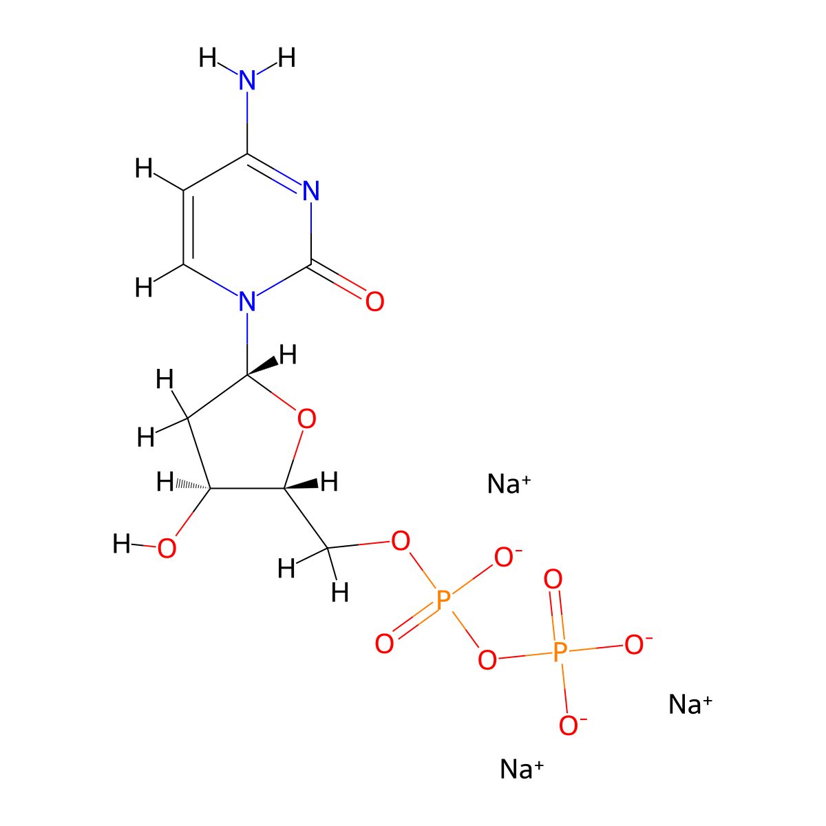 2'-Deoxycytidine-5'-diphosphate trisodium salt molecular structure, CAS 151151-32-5