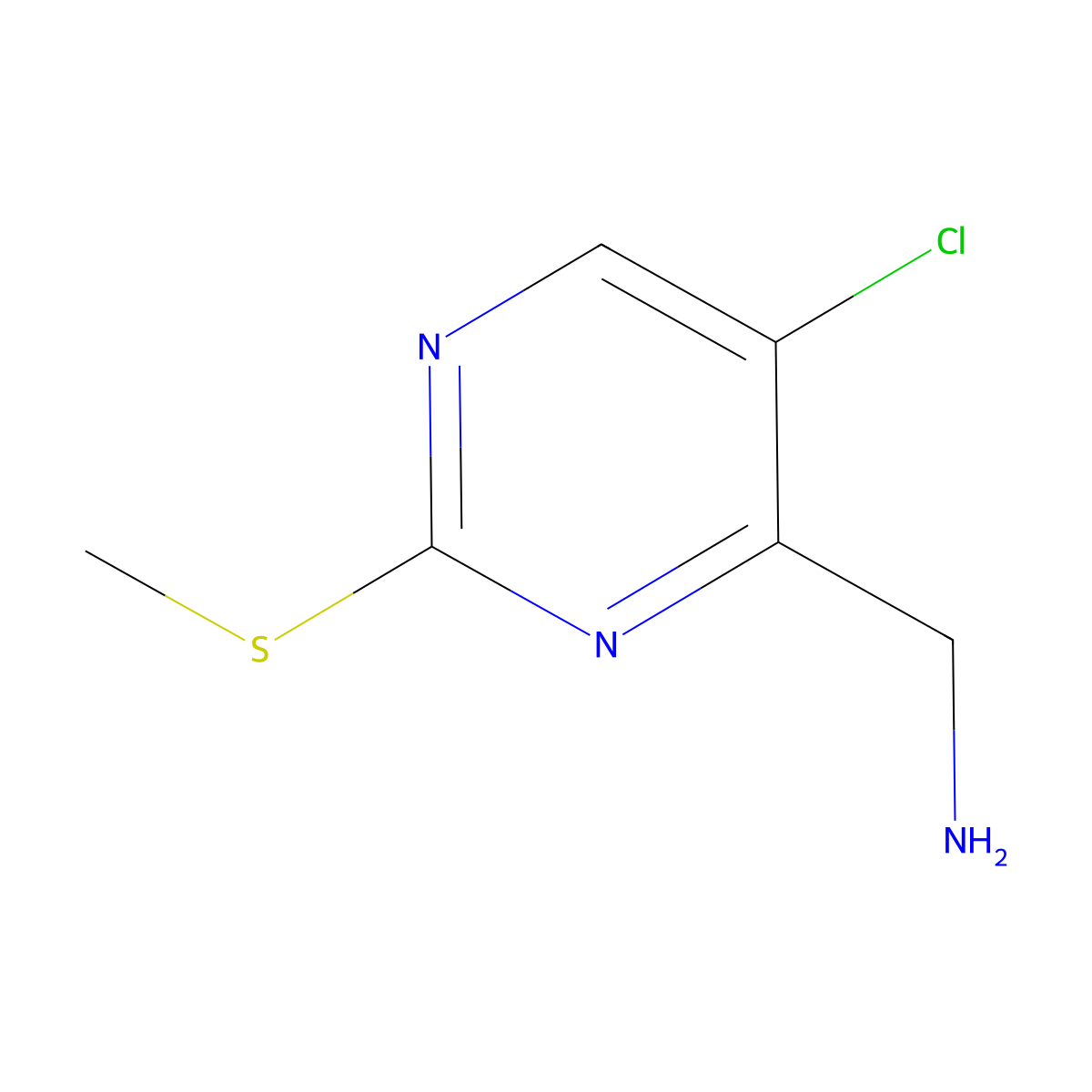 4-(Aminomethyl)-5-chloro-2-(methylthio)pyrimidine molecular structure, CAS 1511510-10-3