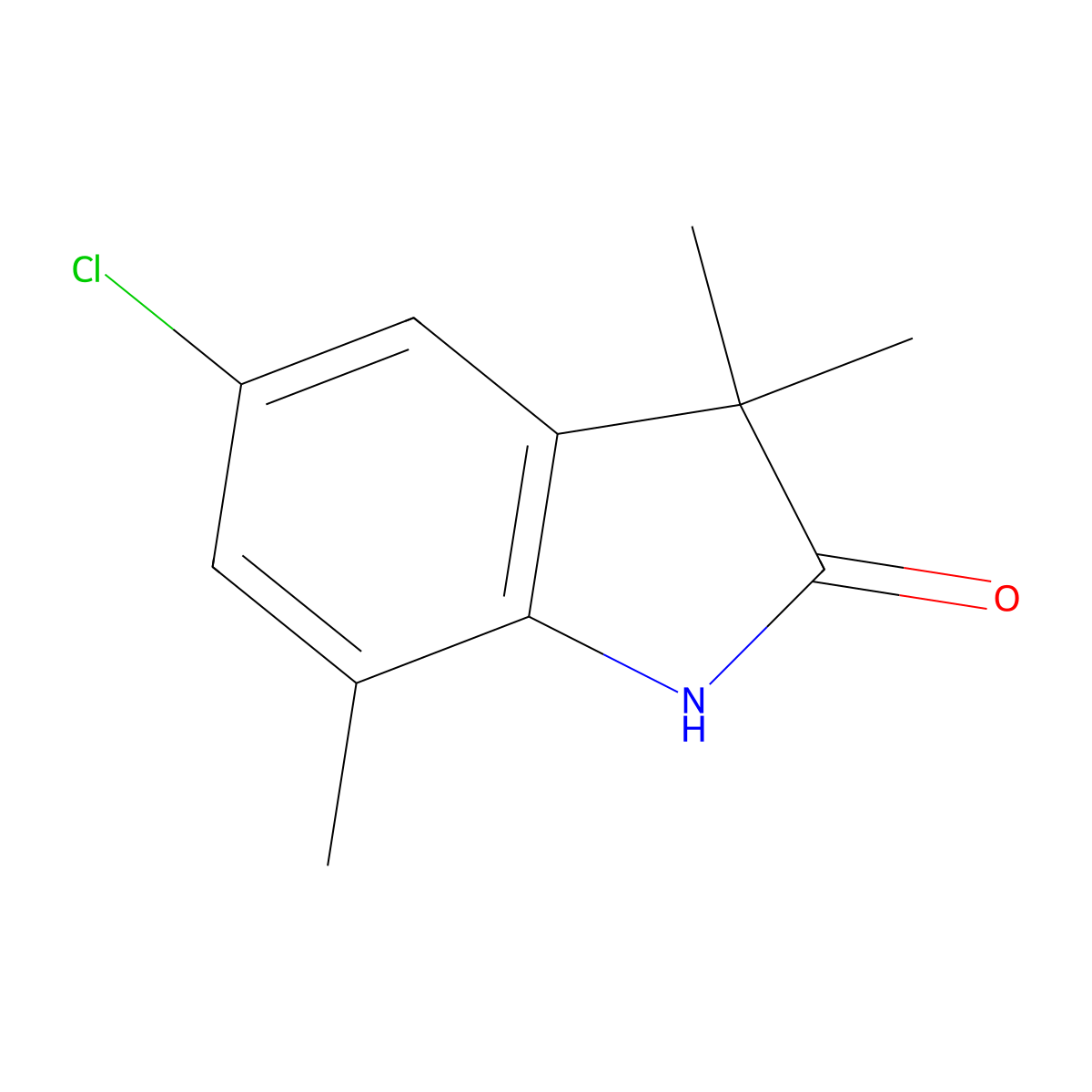 5-Chloro-3,3,7-trimethyl-2,3-dihydro-1H-indol-2-one molecular structure, CAS 1511510-26-1