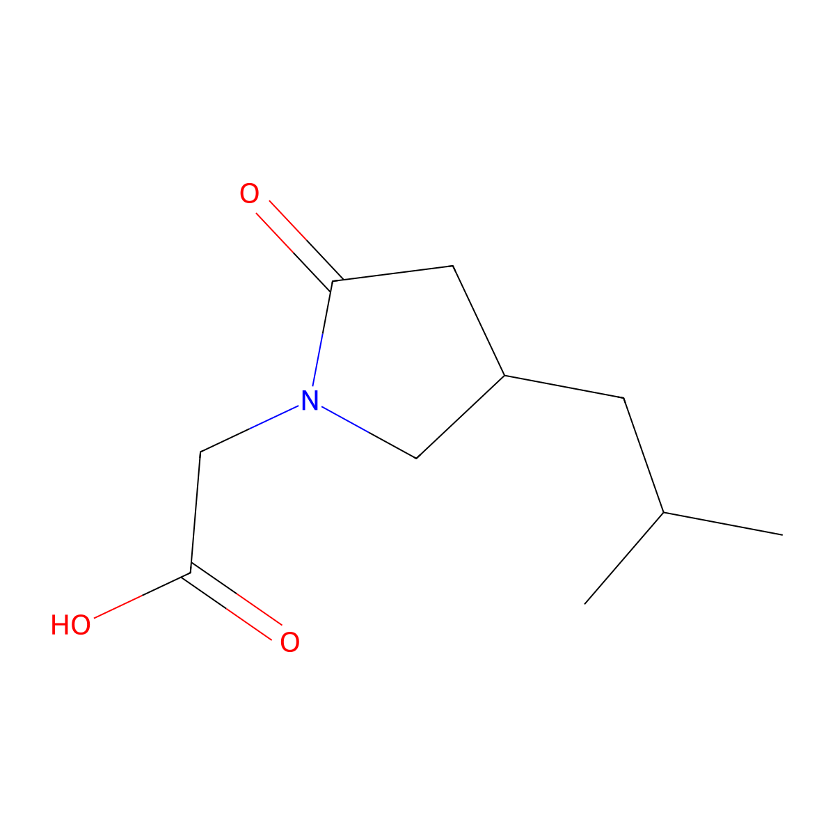 4-(2-Methylpropyl)-2-oxo-1-pyrrolidineacetic Acid molecular structure, CAS 1511511-44-6