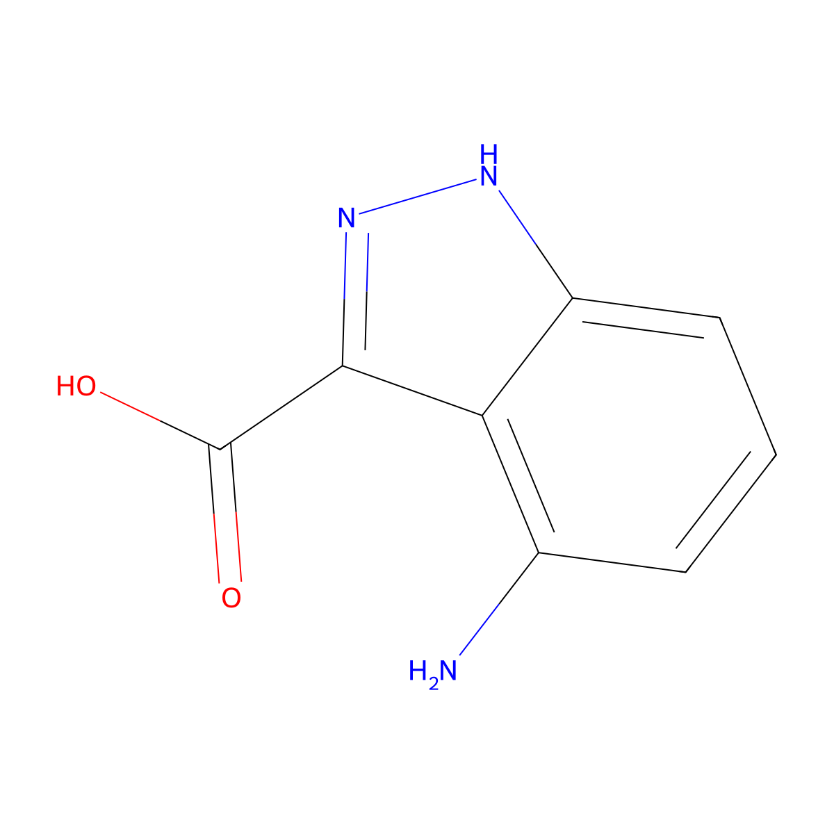 4-Amino-1H-indazole-3-carboxylic acid molecular structure, CAS 1511520-69-6