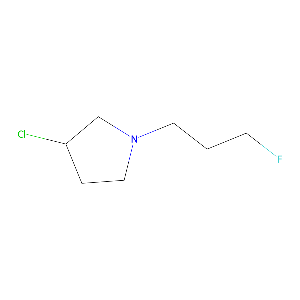 3-Chloro-1-(3-fluoropropyl)pyrrolidine molecular structure, CAS 1511523-07-1