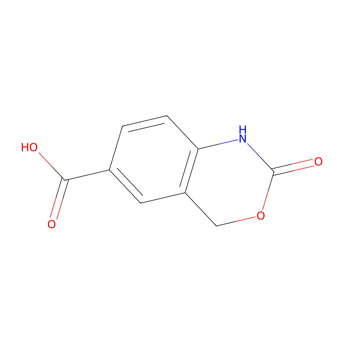 2-oxo-2,4-dihydro-1H-3,1-benzoxazine-6-carboxylic acid molecular structure, CAS 1511528-39-4