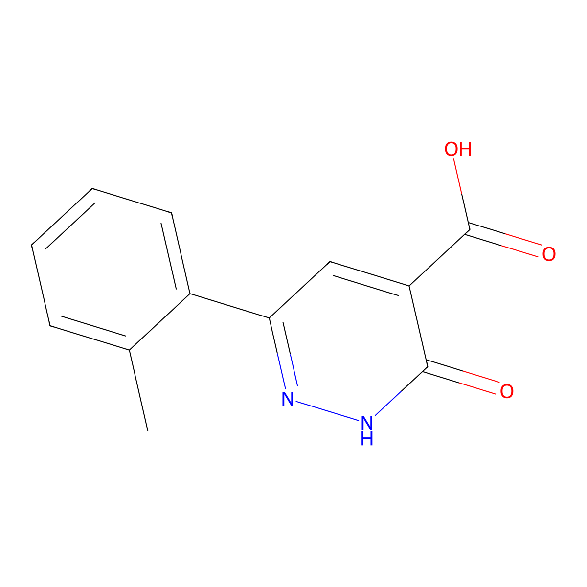 3-Oxo-6-(o-tolyl)-2,3-dihydropyridazine-4-carboxylic acid molecular structure, CAS 1511533-74-6
