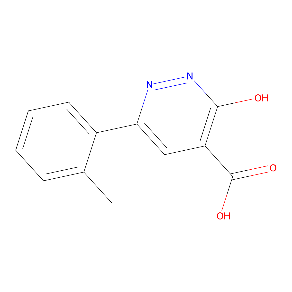3-Oxo-6-(o-tolyl)-2,3-dihydropyridazine-4-carboxylic acid molecular structure, CAS 1511533-74-6
