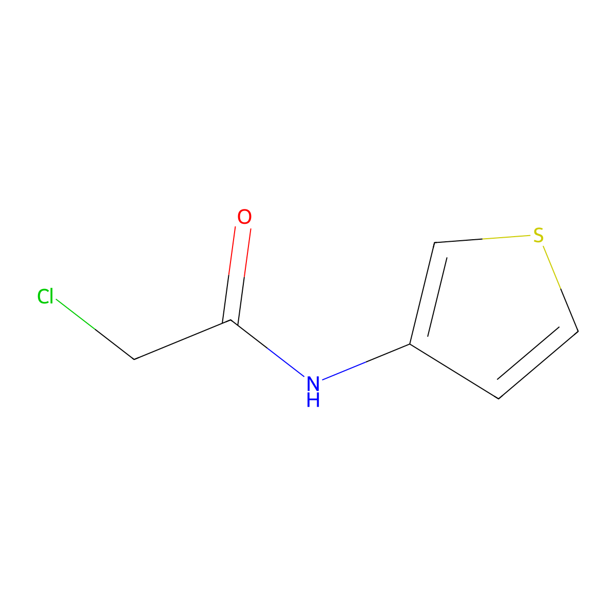 2-chloro-N-(thiophen-3-yl)acetamide molecular structure, CAS 1511535-27-5