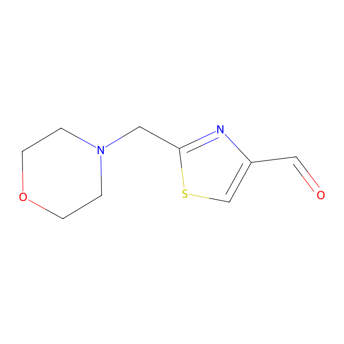 2-[(Morpholin-4-yl)methyl]-1,3-thiazole-4-carbaldehyde molecular structure, CAS 1511546-77-2