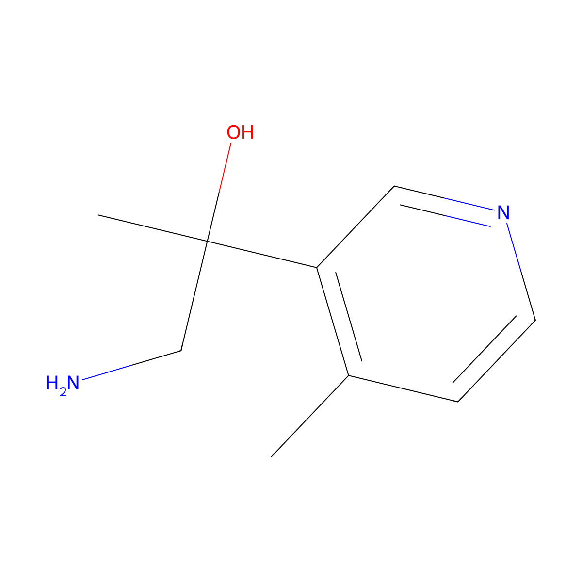 1-Amino-2-(4-methylpyridin-3-yl)propan-2-ol molecular structure, CAS 1511549-86-2