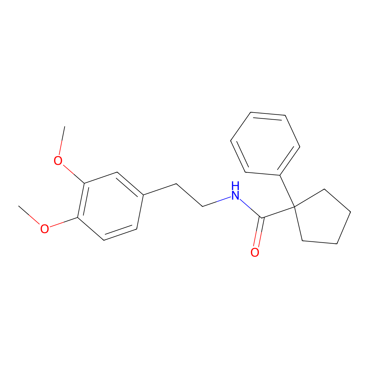 N-[2-(3,4-dimethoxyphenyl)ethyl]-1-phenylcyclopentane-1-carboxamide molecular structure, CAS 151156-92-2